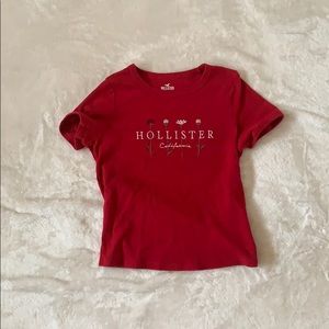 hollister red tee shirt